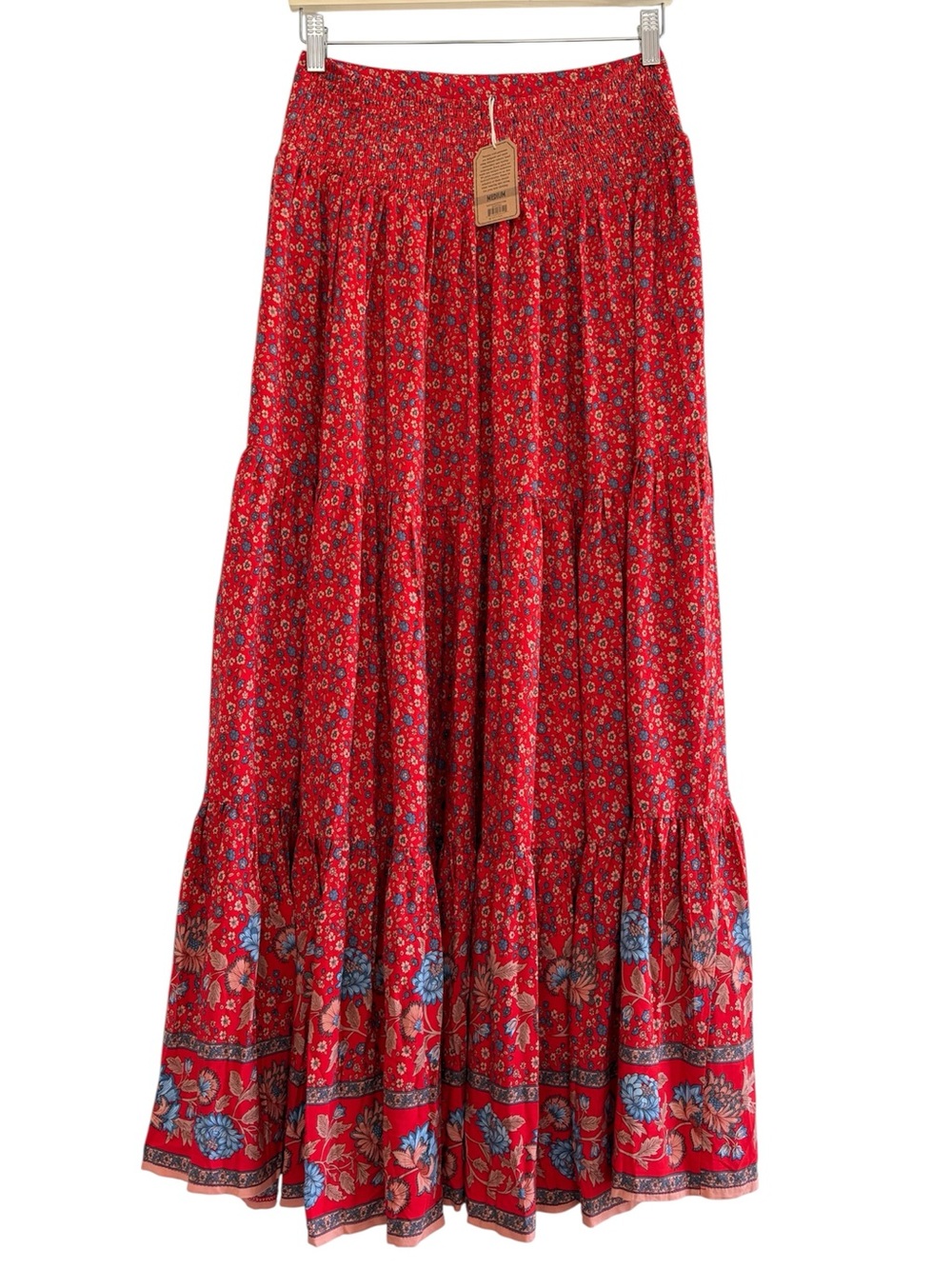 NWT Natural Life Hanna Maxi Skirt Dress Red Floral Boho Western Festival Gypsy M - Picture 12 of 16